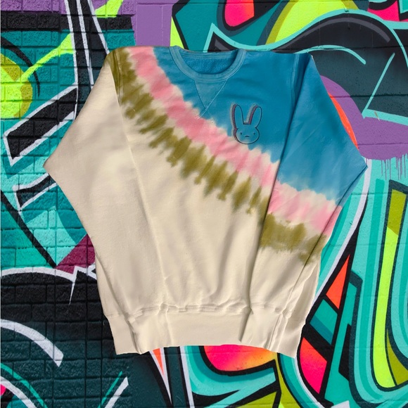 Sweaters - Bad Bunny Tie Dye Embroidered Crewneck.